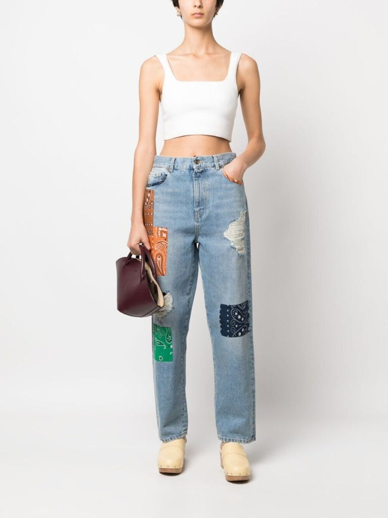 Blue California Patchwork Jeans