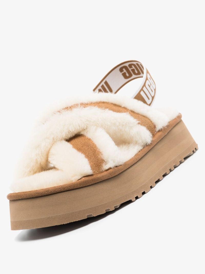 Neutral Disco Cross Flatform Sandals