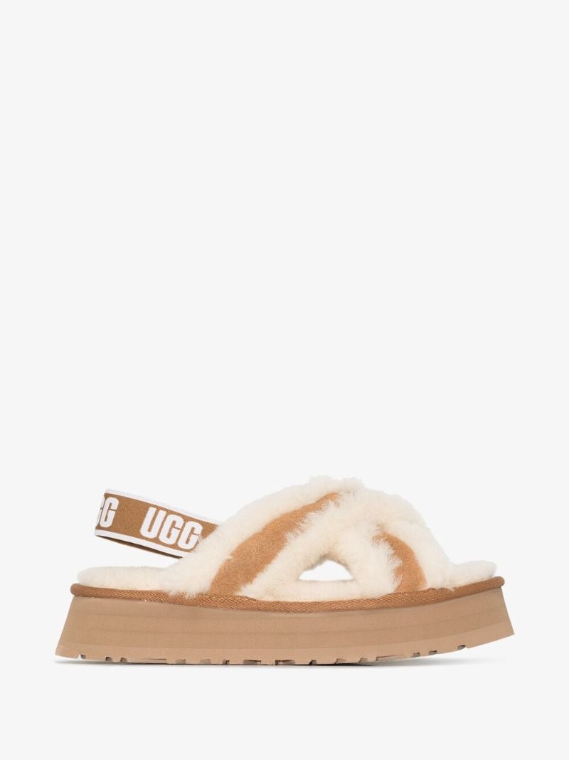 Neutral Disco Cross Flatform Sandals