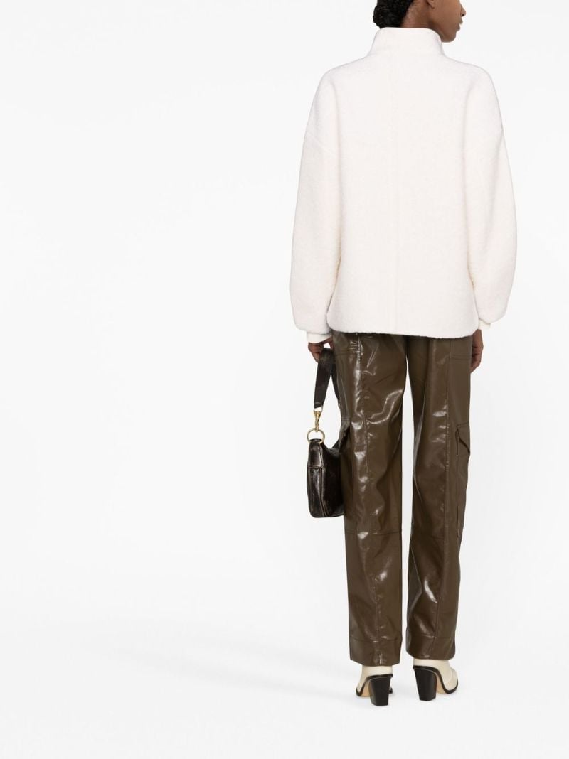 White Asymmetric Toggle BouclÃ_x0083_Â© Coat