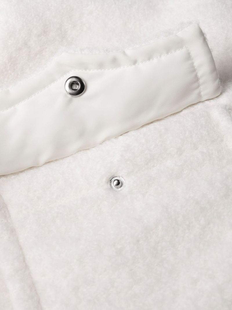 White Asymmetric Toggle BouclÃ_x0083_Â© Coat