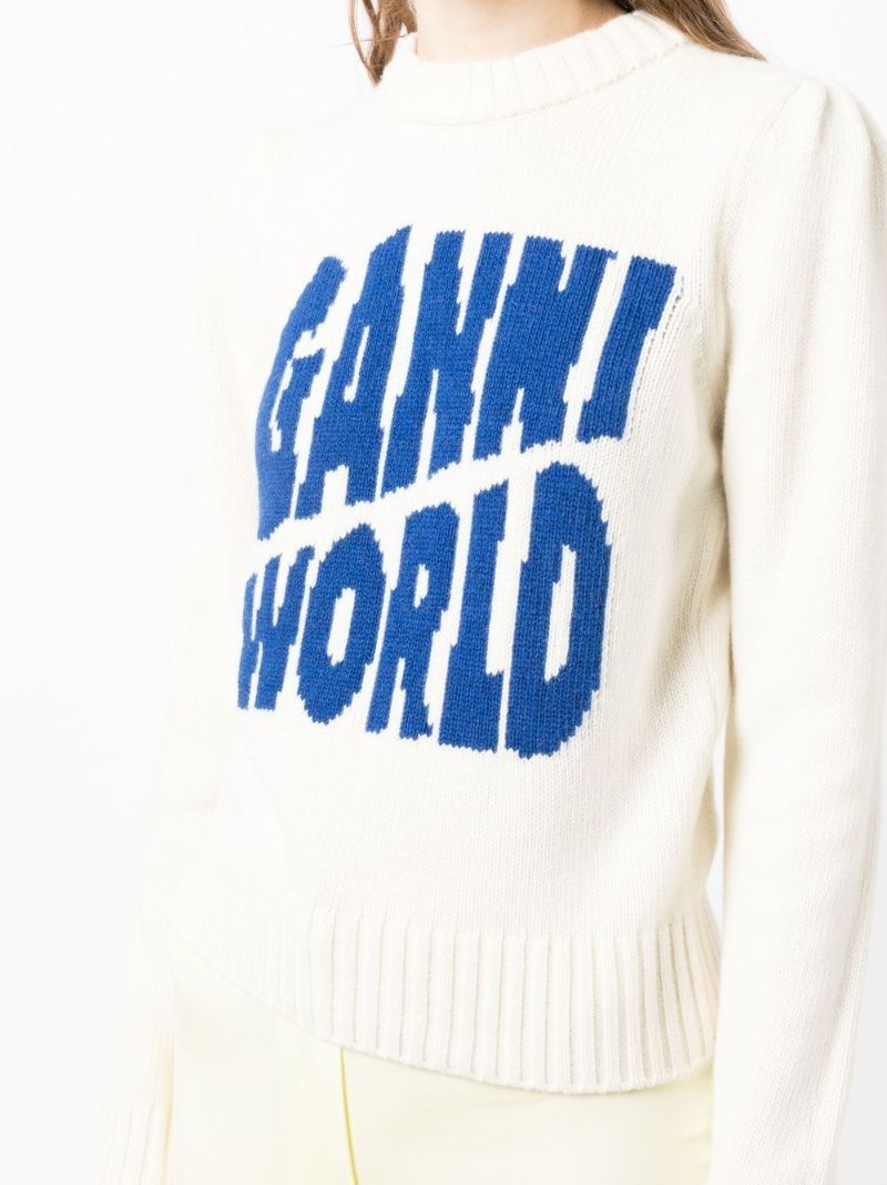 Neutral Logo Intarsia Sweater