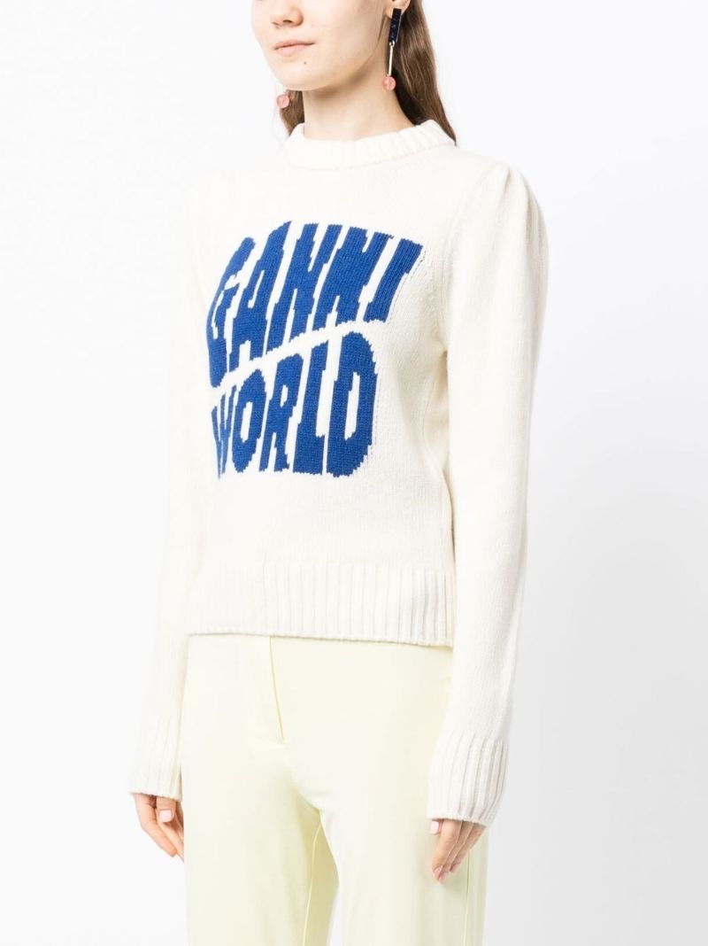 Neutral Logo Intarsia Sweater