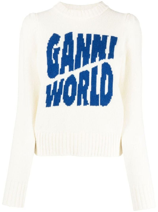 Neutral Logo Intarsia Sweater