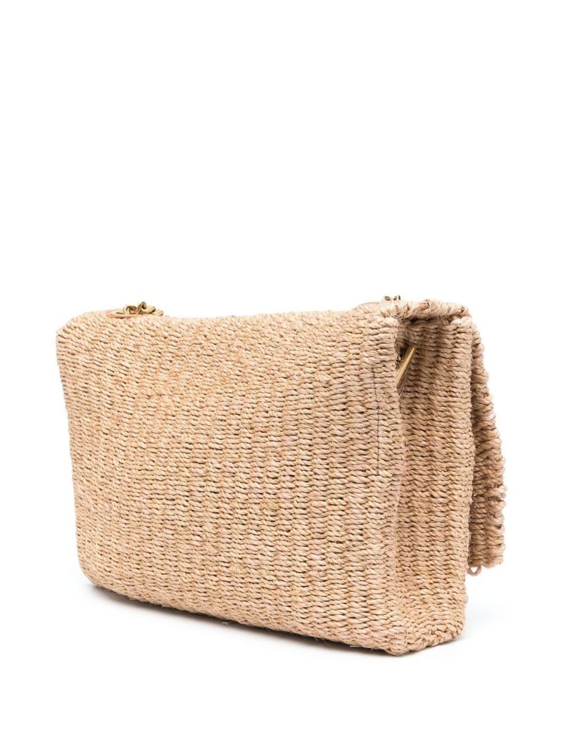 Neutral Kate Raffia Shoulder Bag