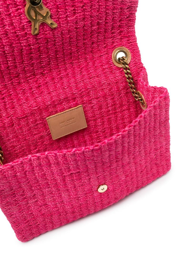 Pink Medium Kate Raffia Shoulder Bag