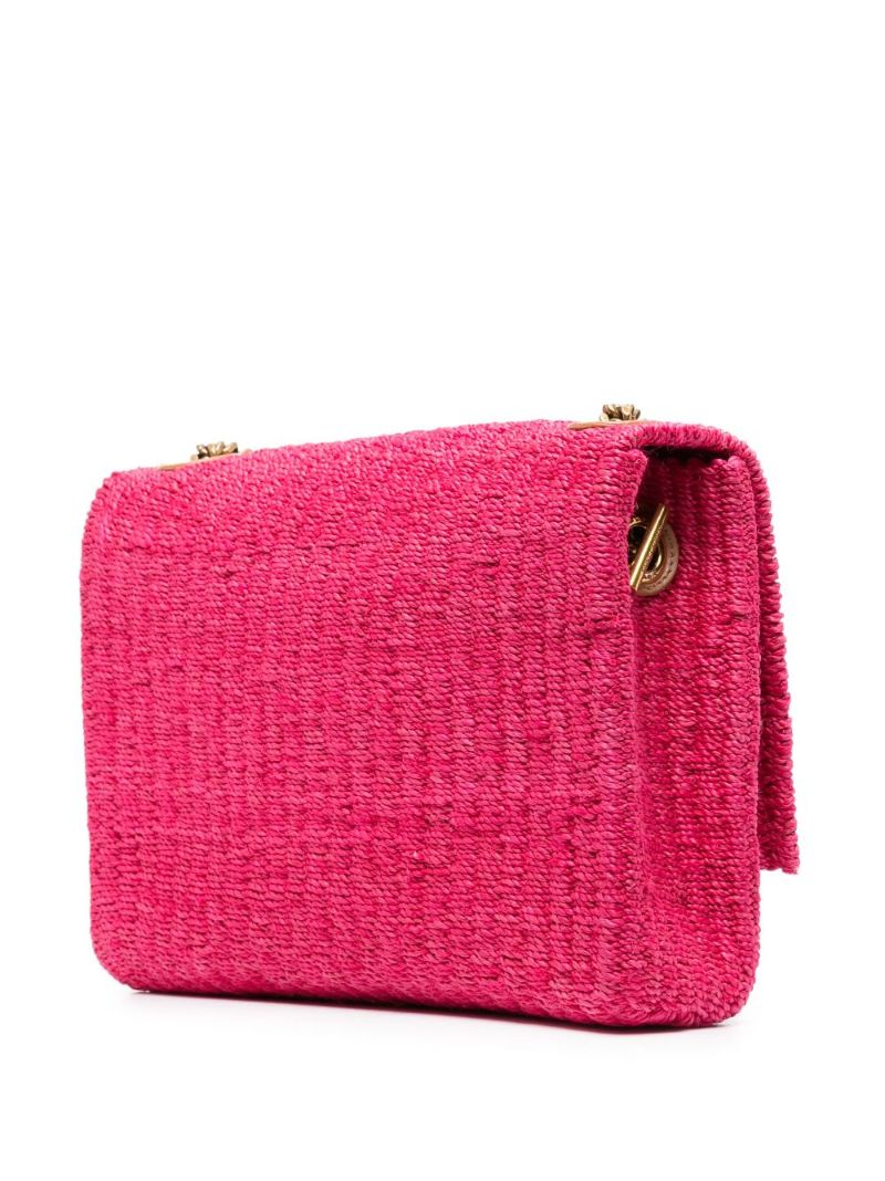 Pink Medium Kate Raffia Shoulder Bag