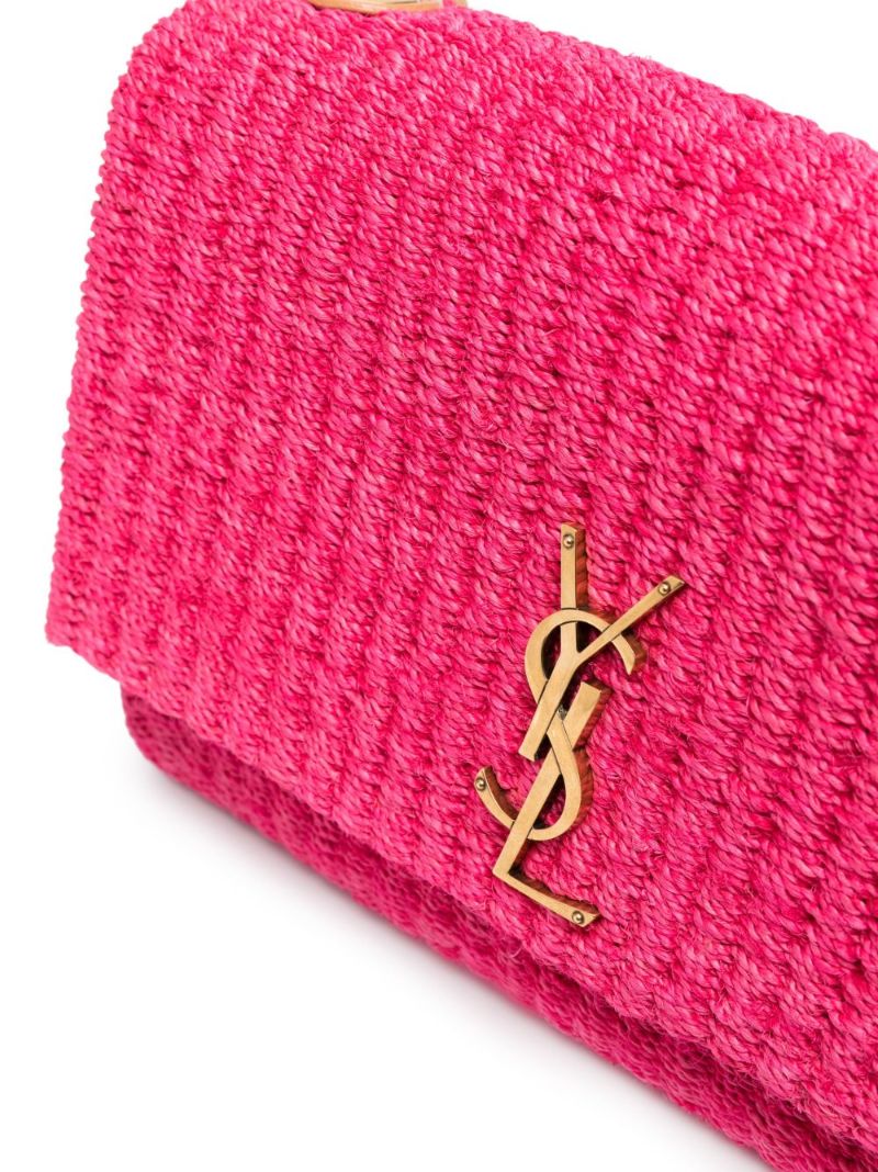 Pink Medium Kate Raffia Shoulder Bag