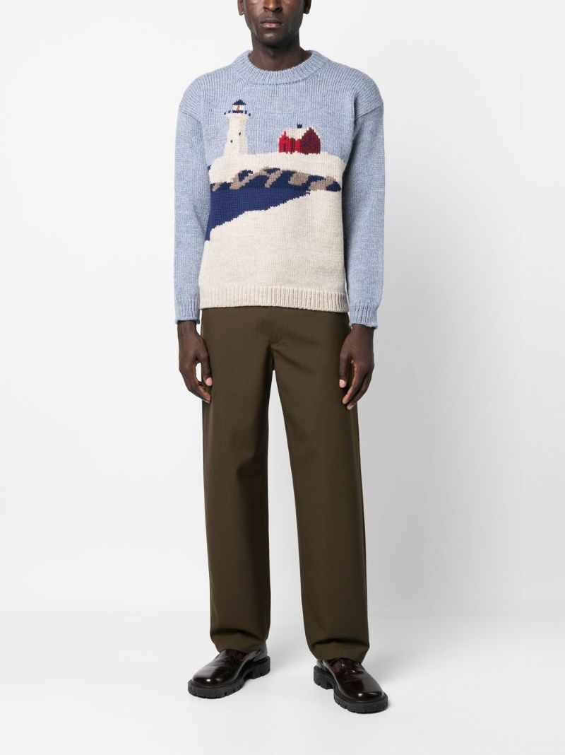 Blue Highland Lighthouse Wool Sweater