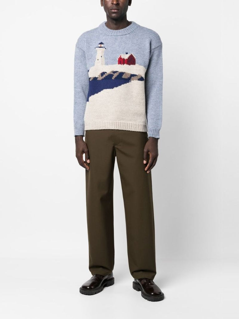 Blue Highland Lighthouse Wool Sweater