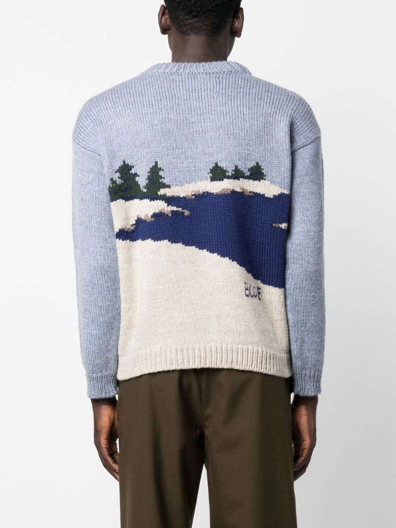 Blue Highland Lighthouse Wool Sweater