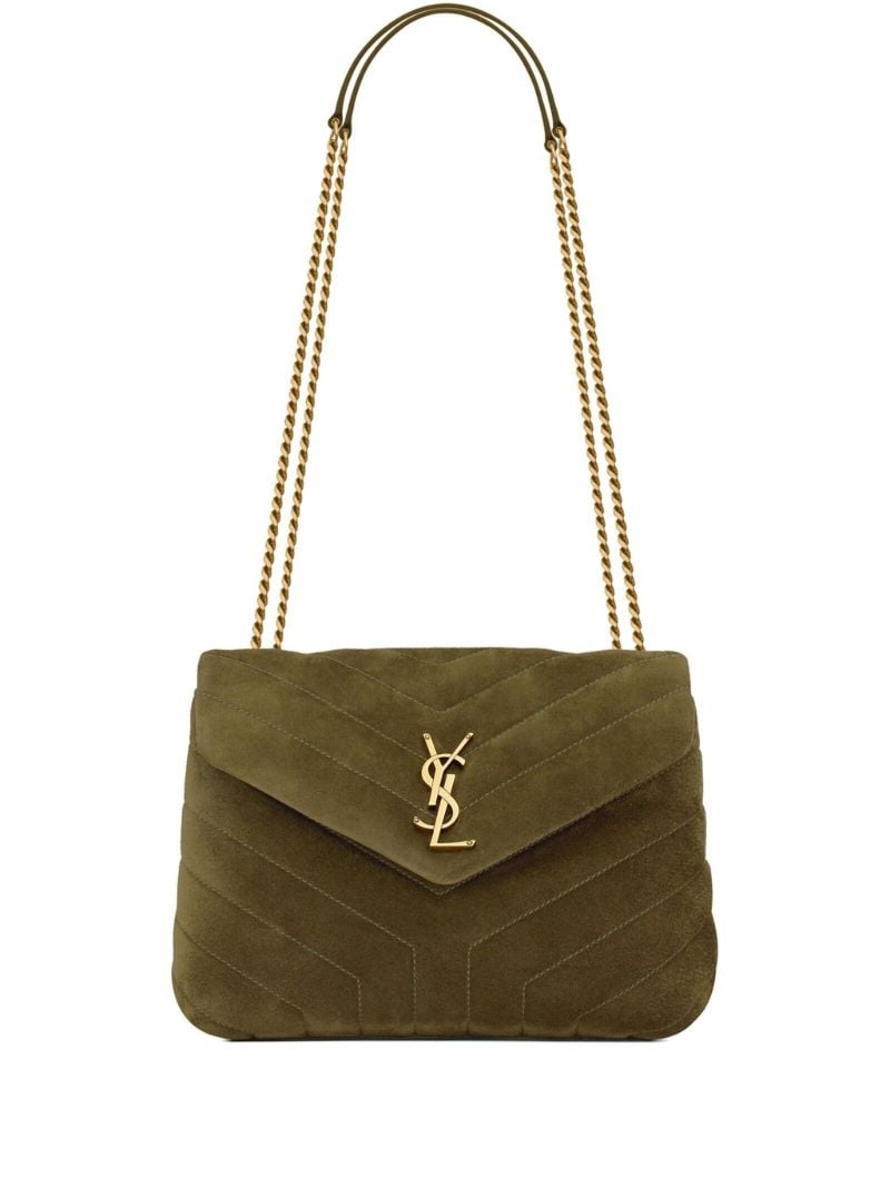 Green Loulou Small Suede Shoulder Bag