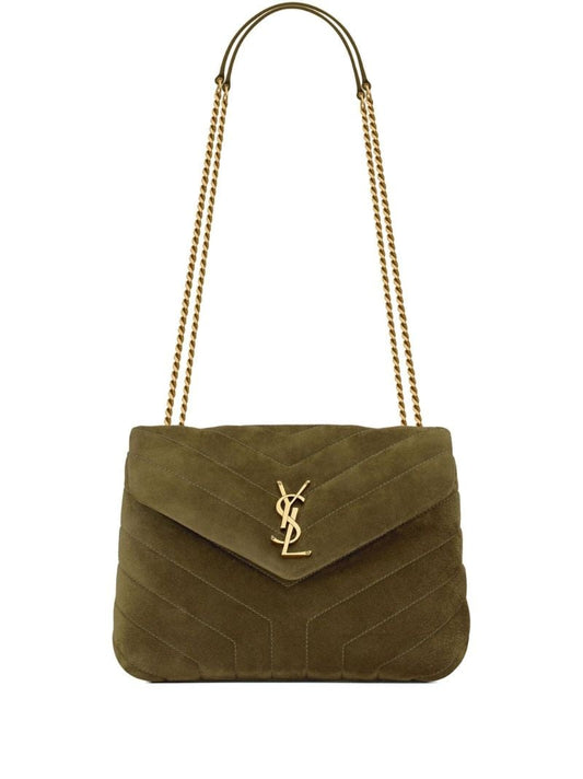 Green Loulou Small Suede Shoulder Bag