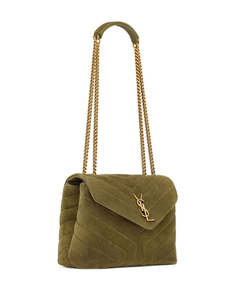 Green Loulou Small Suede Shoulder Bag