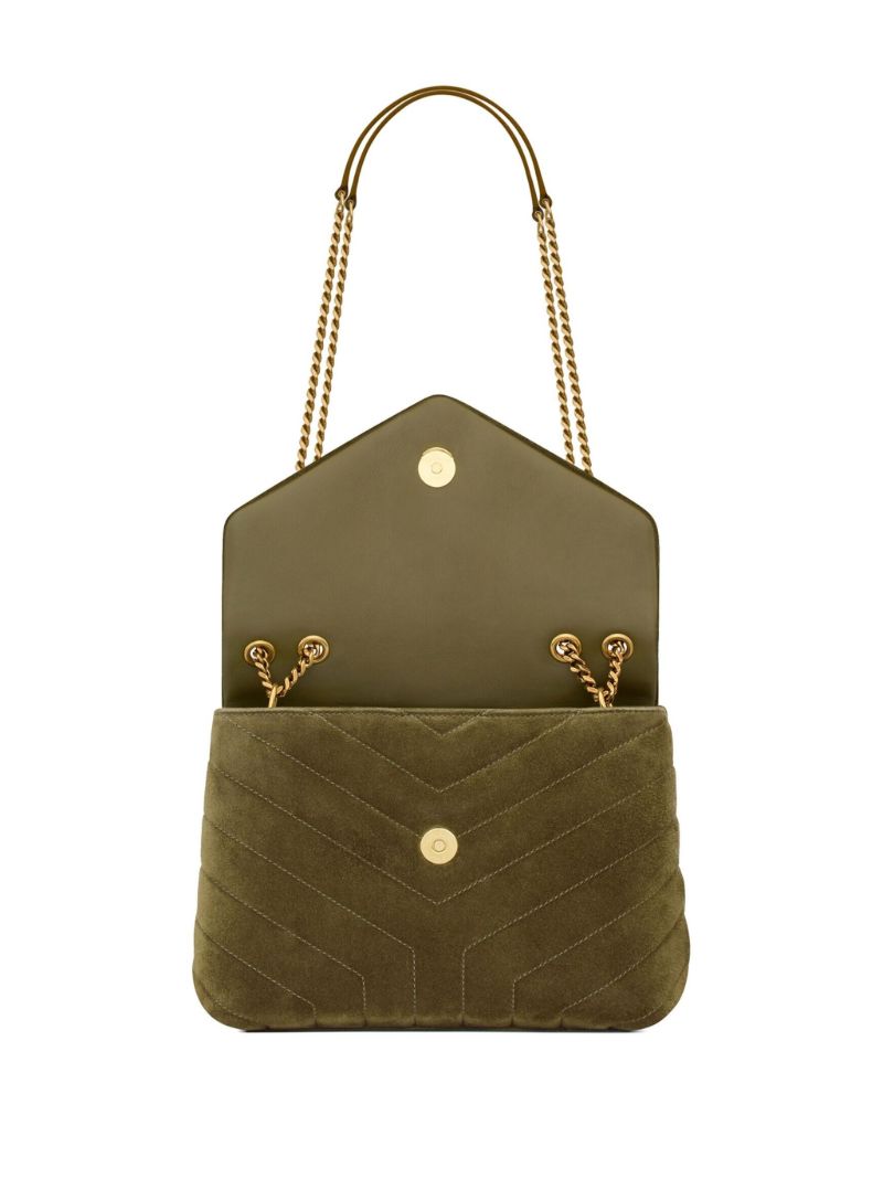 Green Loulou Small Suede Shoulder Bag