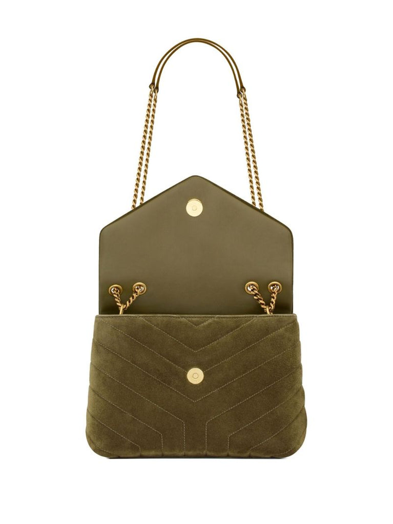 Green Loulou Small Suede Shoulder Bag