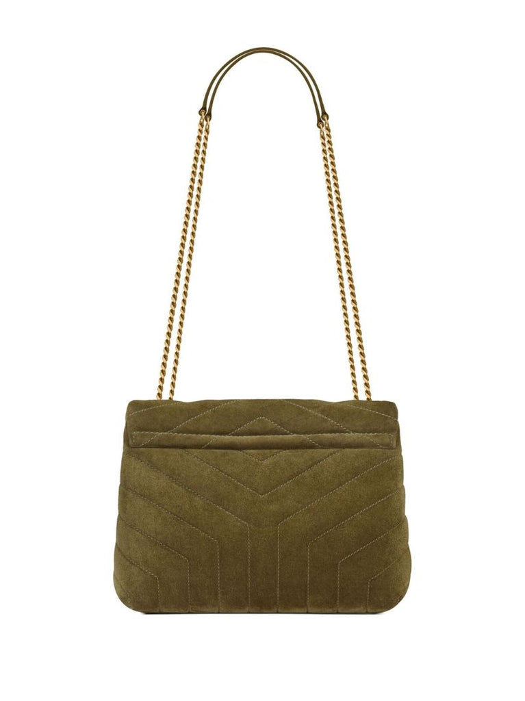 Green Loulou Small Suede Shoulder Bag