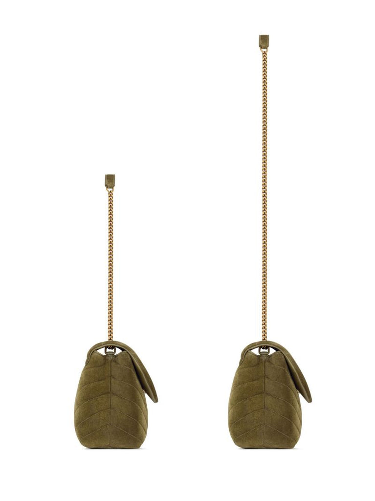Green Loulou Small Suede Shoulder Bag