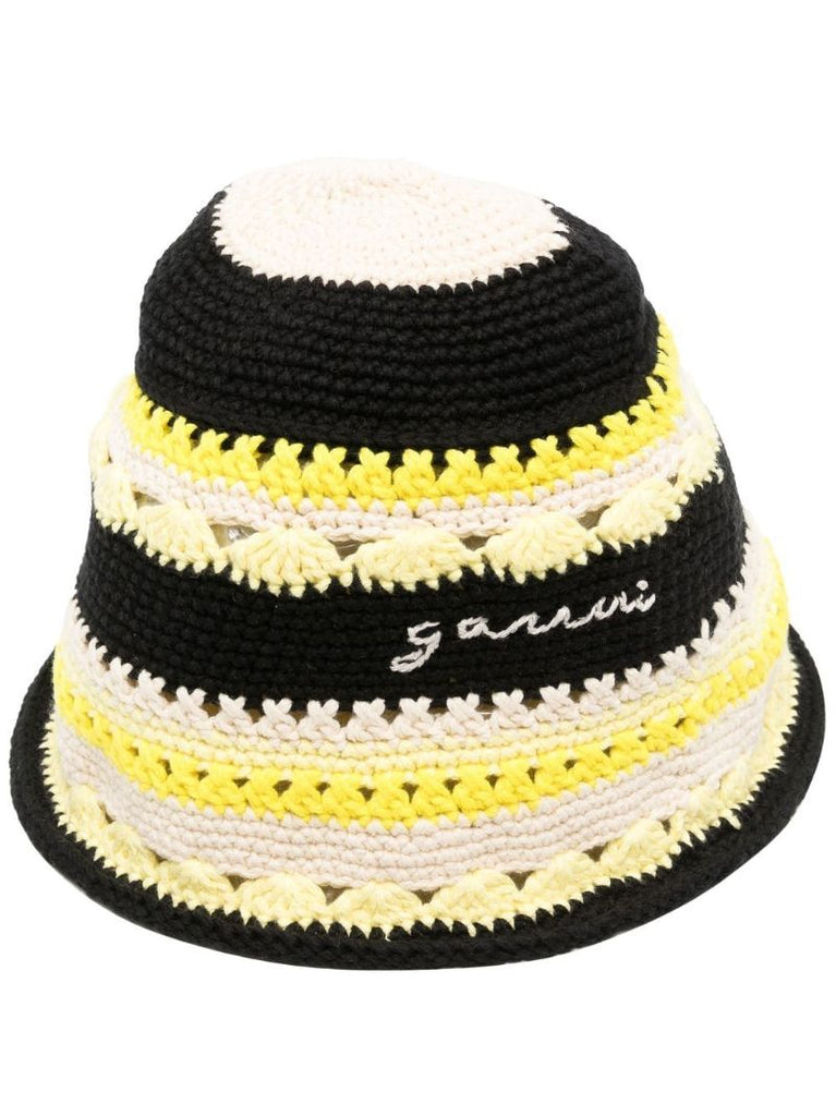 Yellow Striped Knitted Beanie Hat