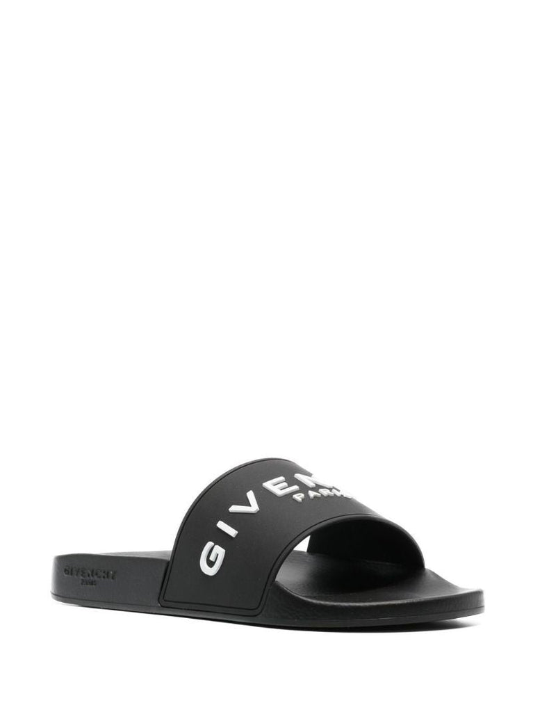 Black Logo Embossed Slides