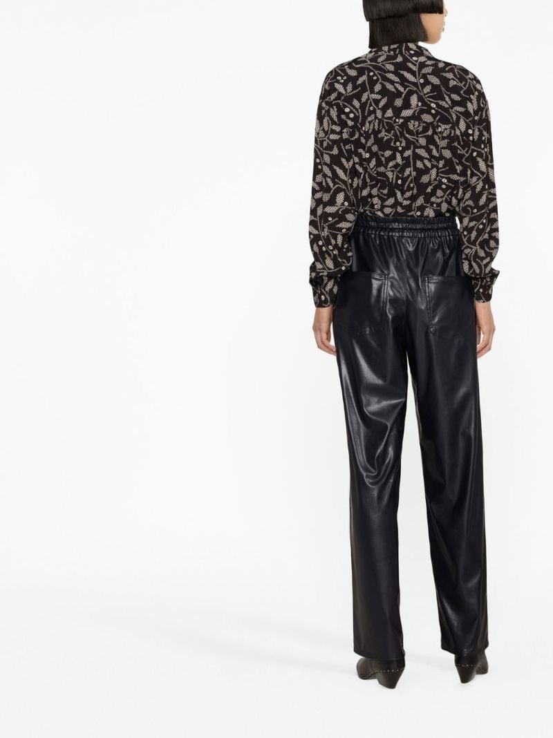 Black Faux Leather Straight-leg Trousers