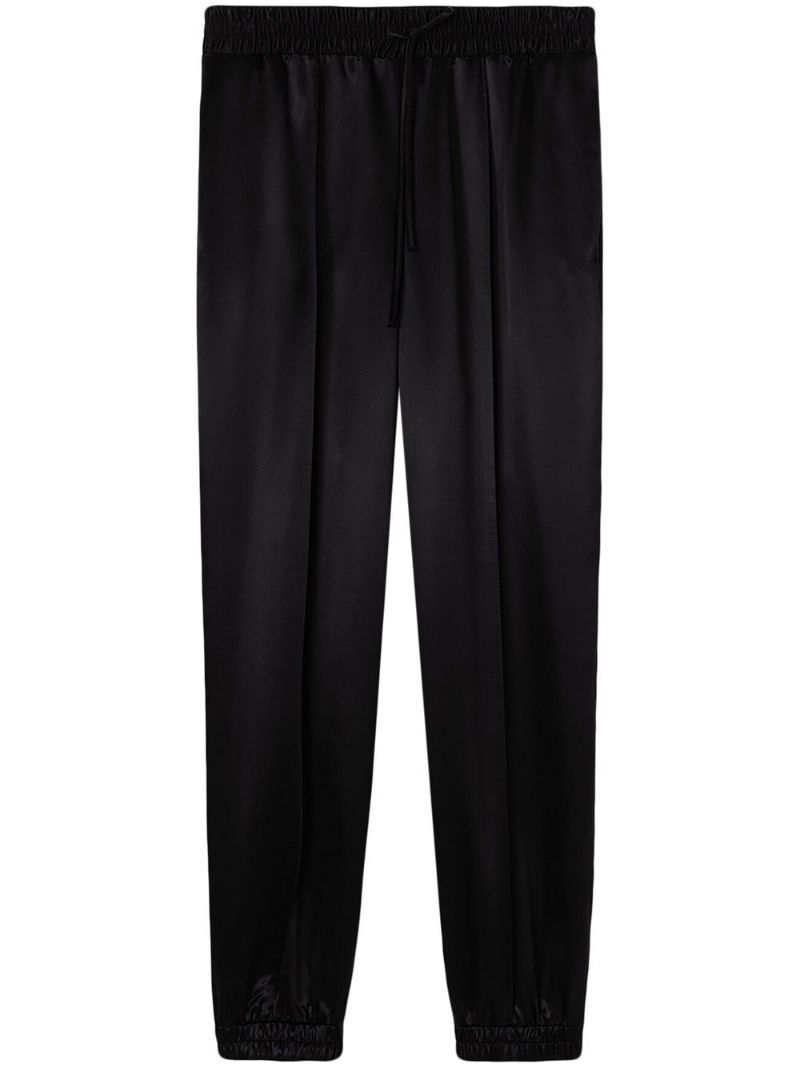 Black Glossy Track Pants