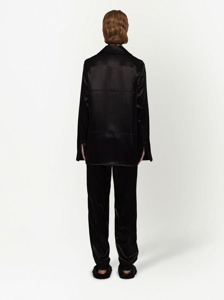 Black Glossy Track Pants