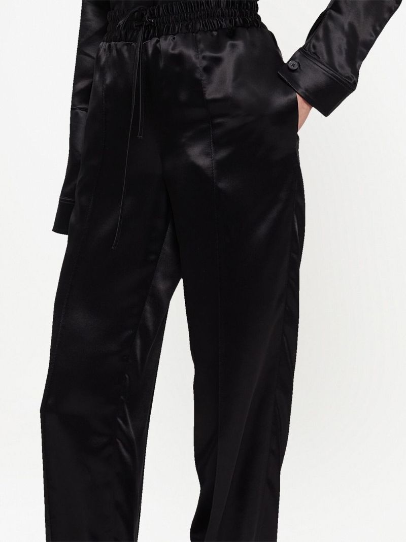Black Glossy Track Pants