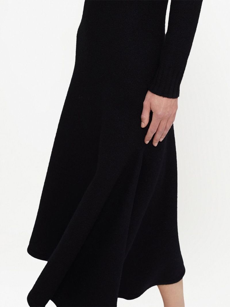 Black Wool Asymmetric Dress