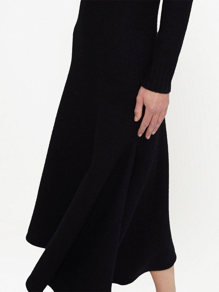 Black Wool Asymmetric Dress