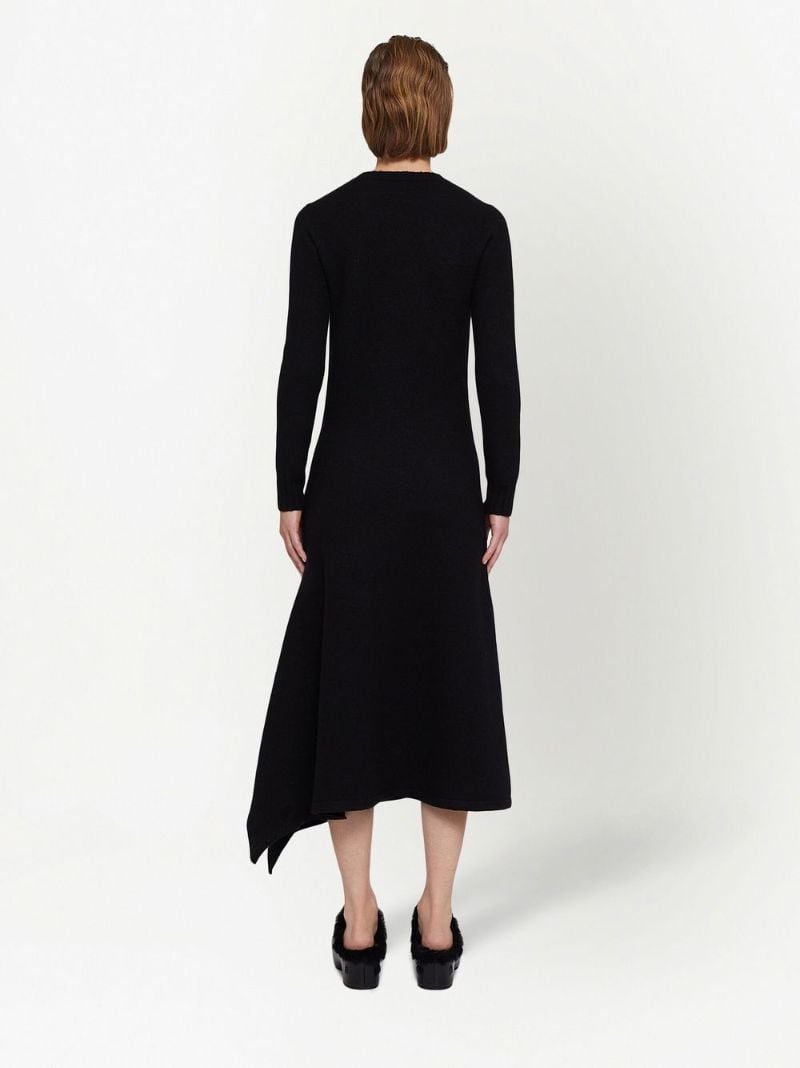 Black Wool Asymmetric Dress