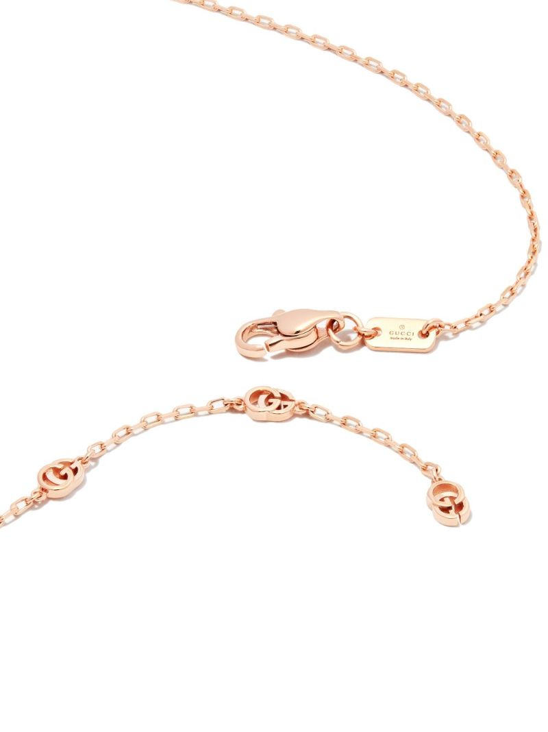 18k Rose Gold Gg Running Pendant Necklace