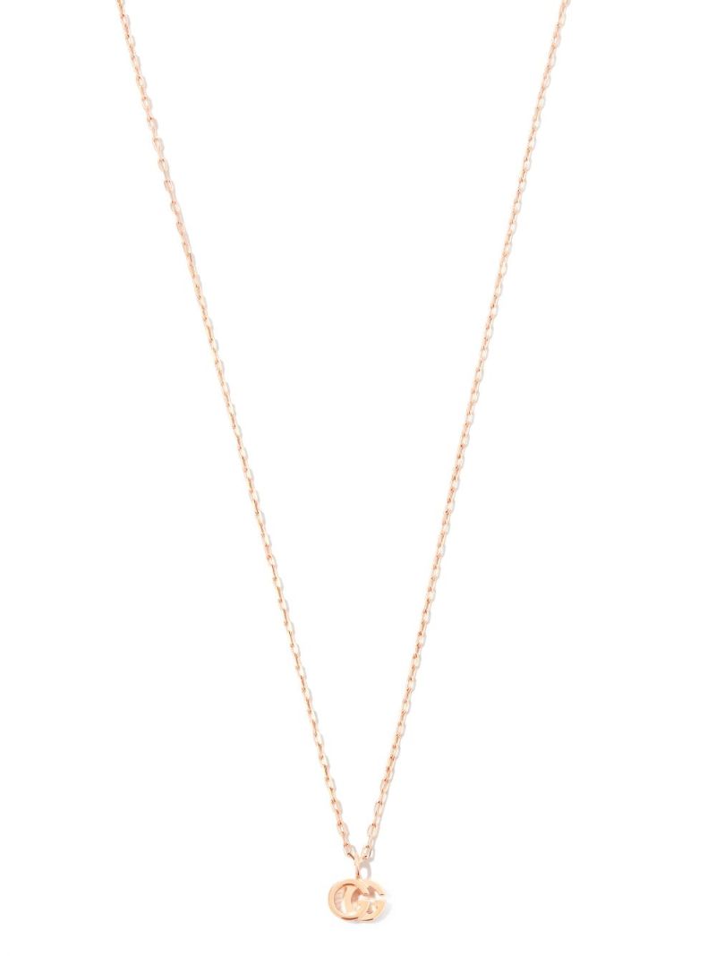 18k Rose Gold Gg Running Pendant Necklace