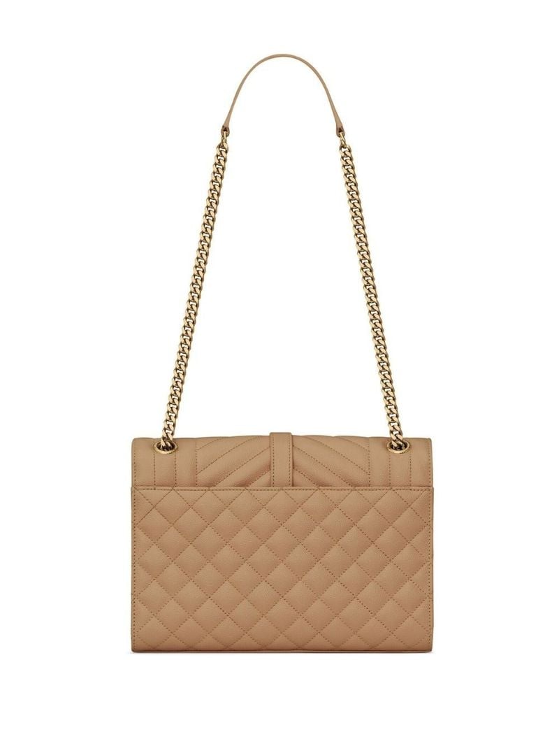 Neutral Medium Envelope Leather Shoulder Bag