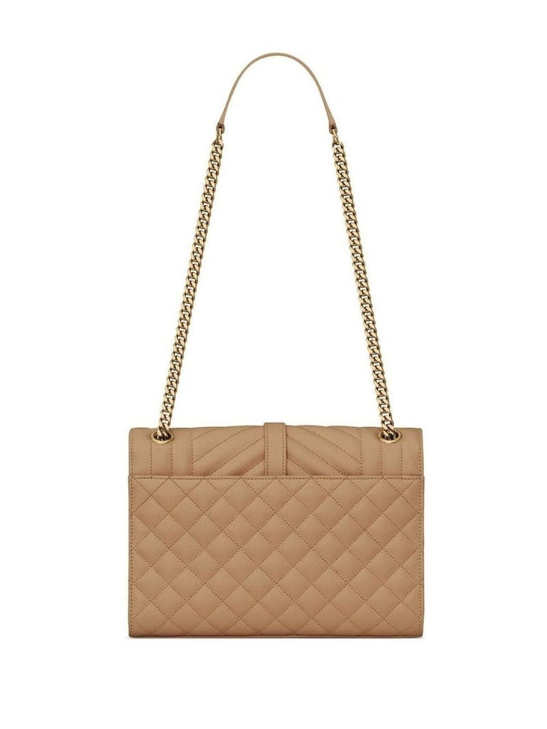 Neutral Medium Envelope Leather Shoulder Bag