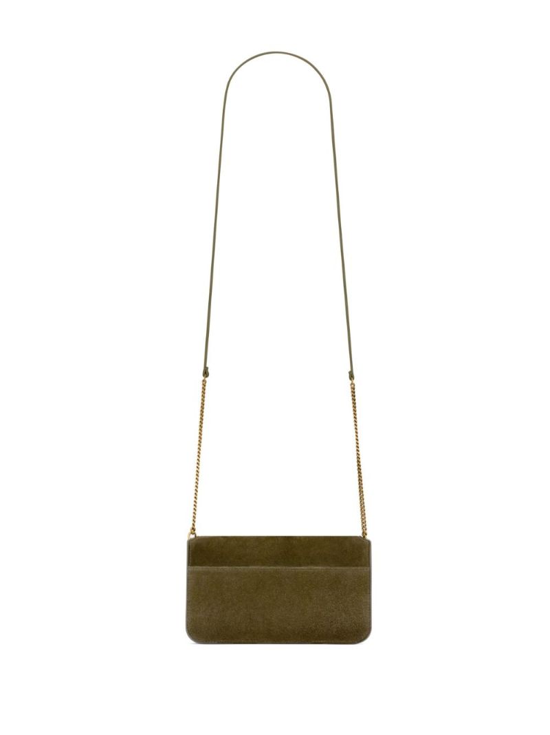 Green Logo Plaque Leather Phone Case