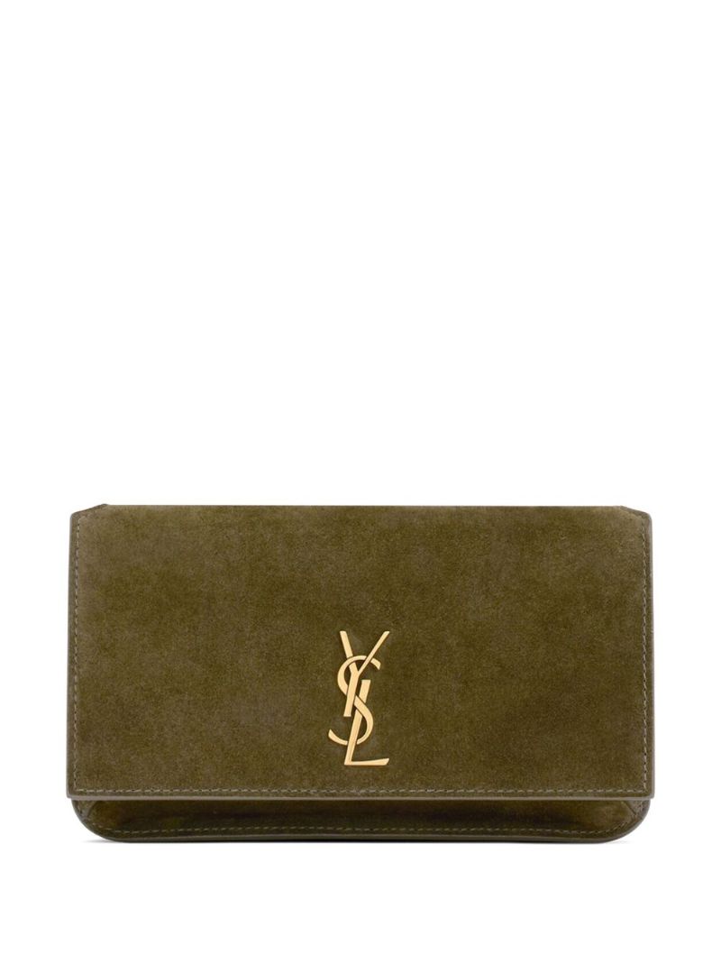 Green Logo Plaque Leather Phone Case