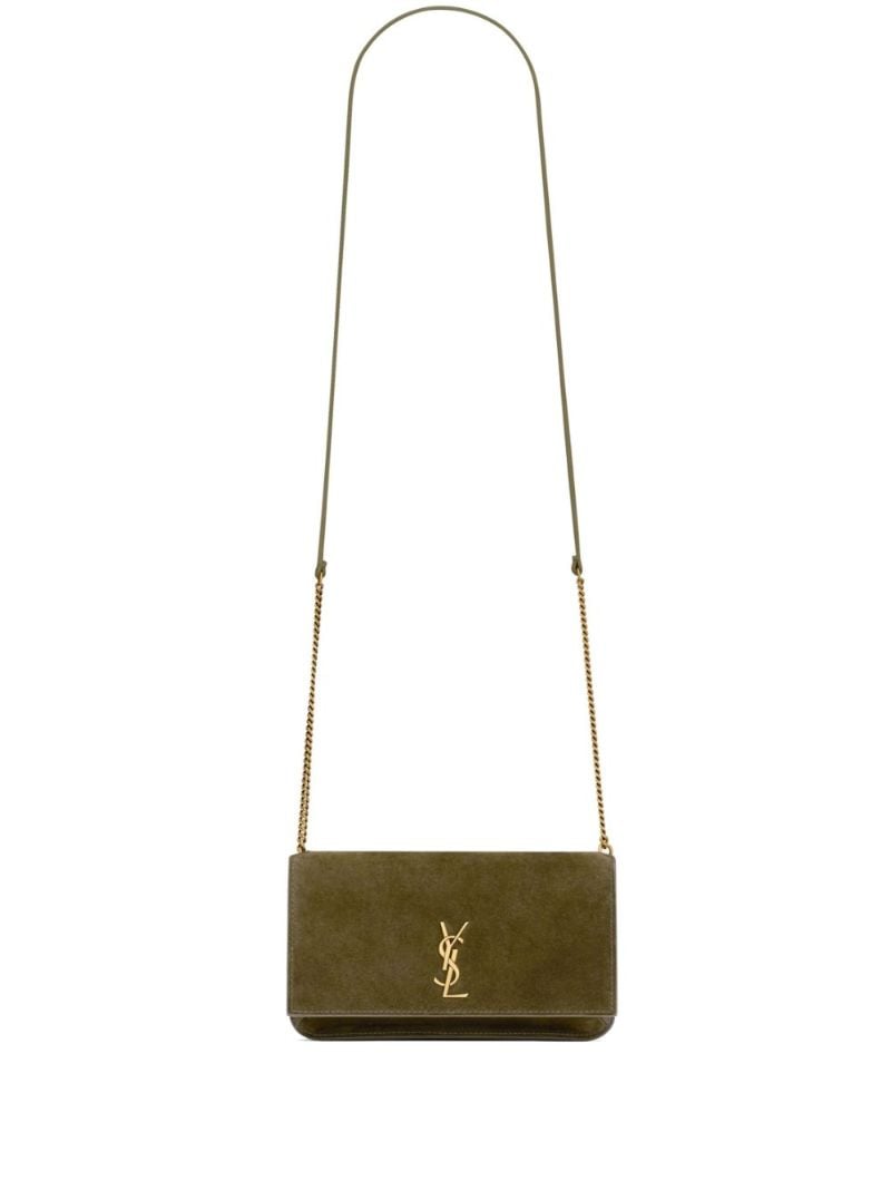 Green Logo Plaque Leather Phone Case