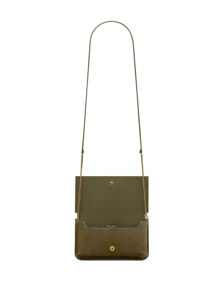 Green Logo Plaque Leather Phone Case