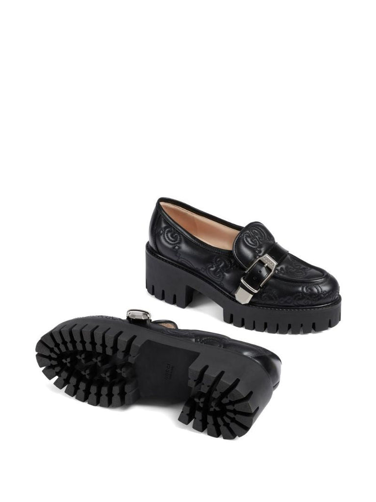 Black Gg MatelassÃ_x0083_Â© Leather Loafers
