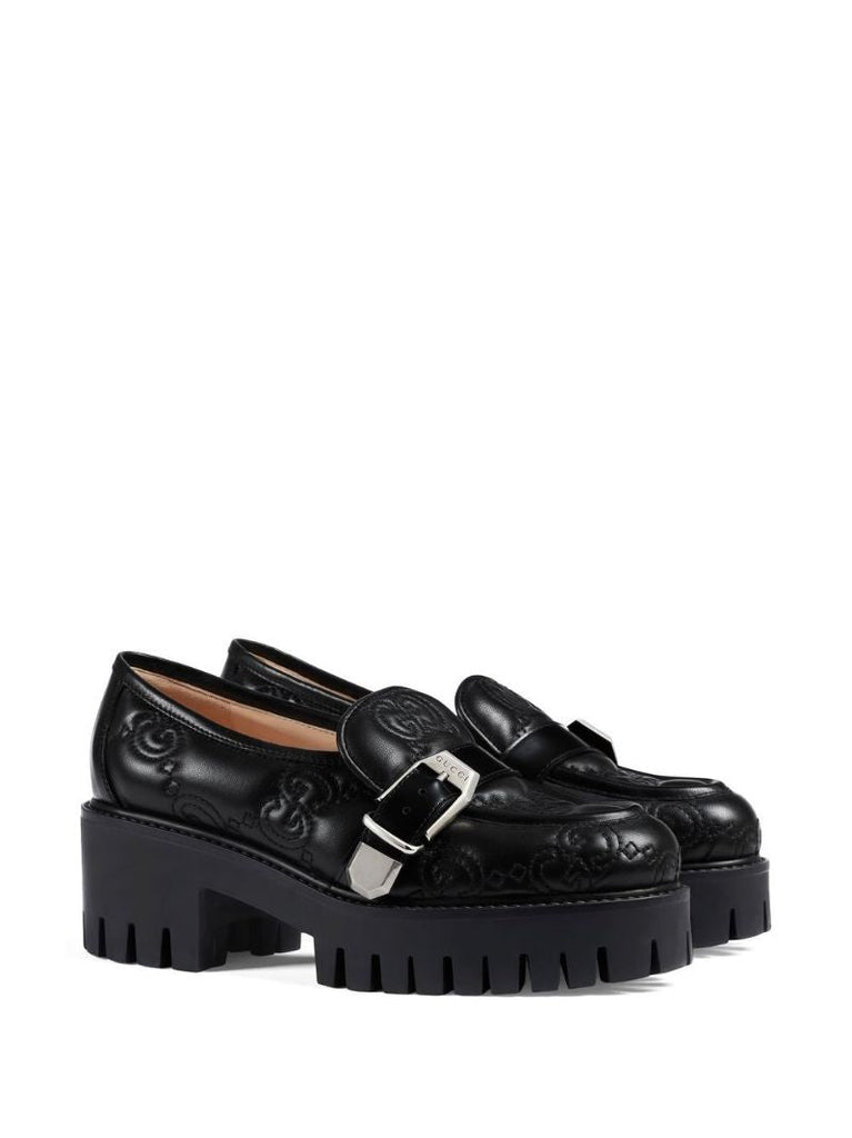Black Gg MatelassÃ_x0083_Â© Leather Loafers