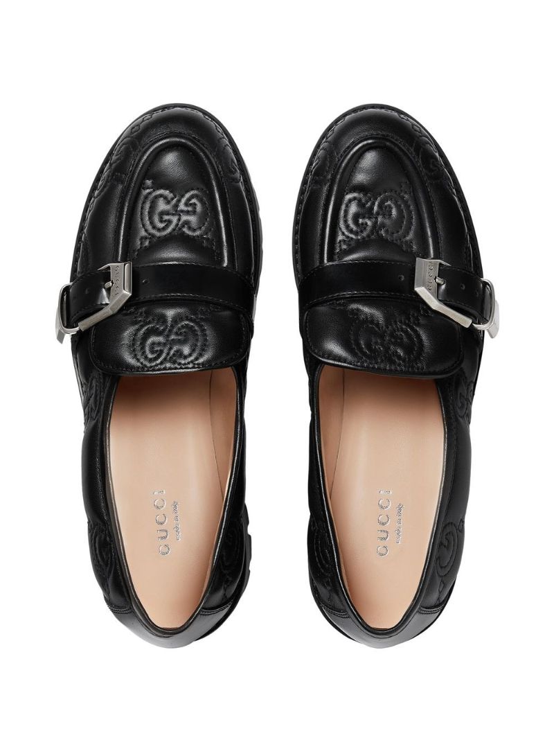 Black Gg MatelassÃ_x0083_Â© Leather Loafers