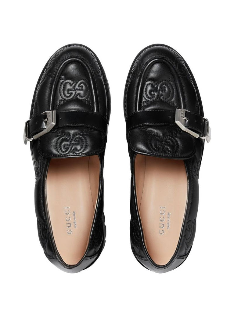 Black Gg MatelassÃ_x0083_Â© Leather Loafers