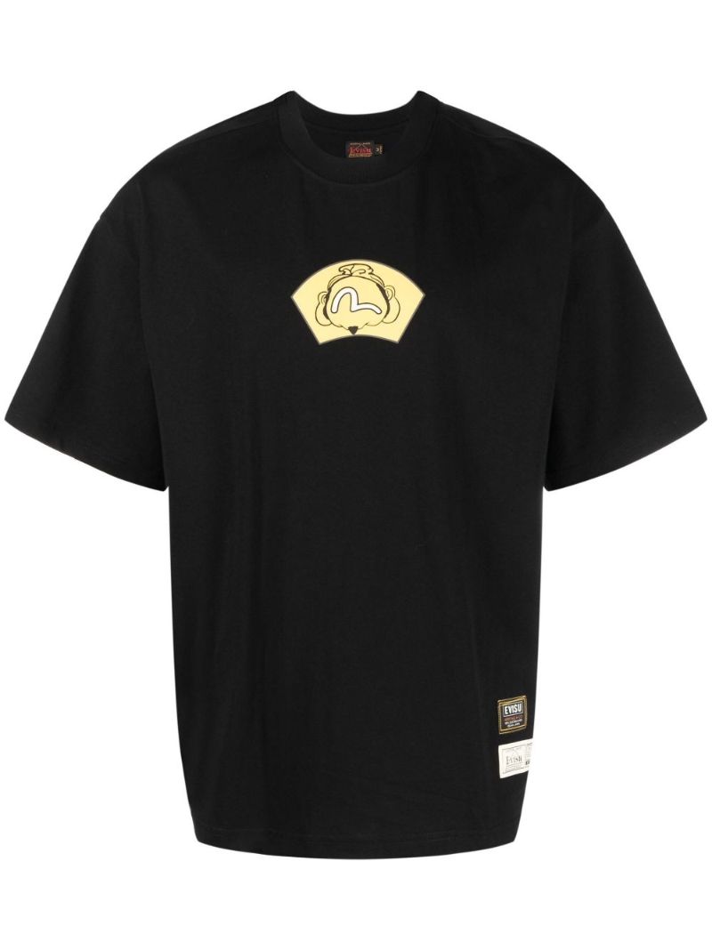Black Godhead  Print Cotton T-shirt