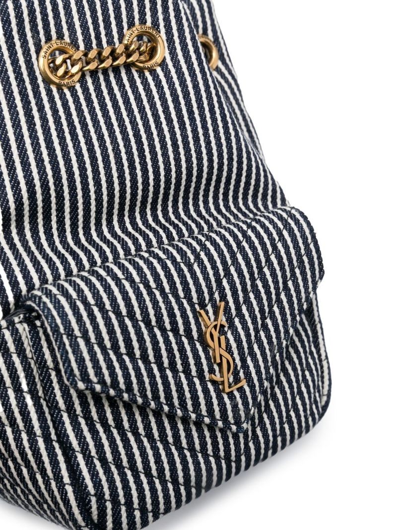 Blue Mini Joe Striped Bucket Bag