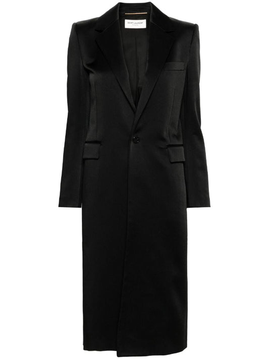 Black Buttoned Midi Coat