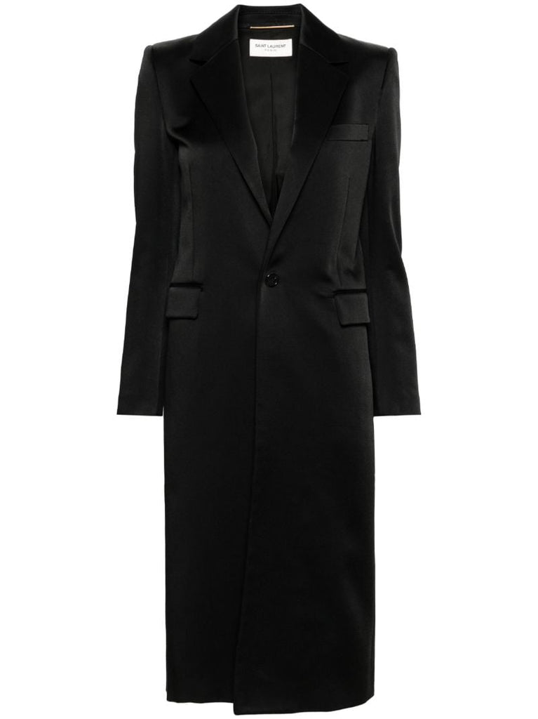 Black Buttoned Midi Coat