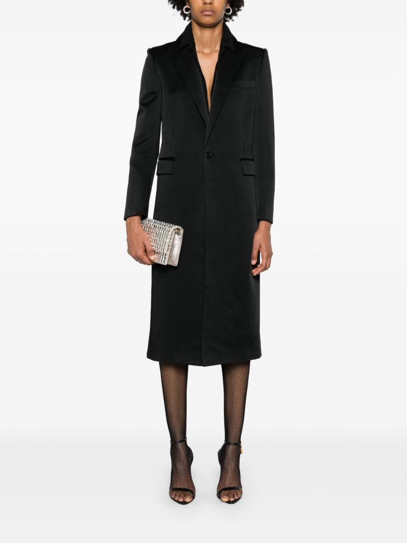 Black Buttoned Midi Coat