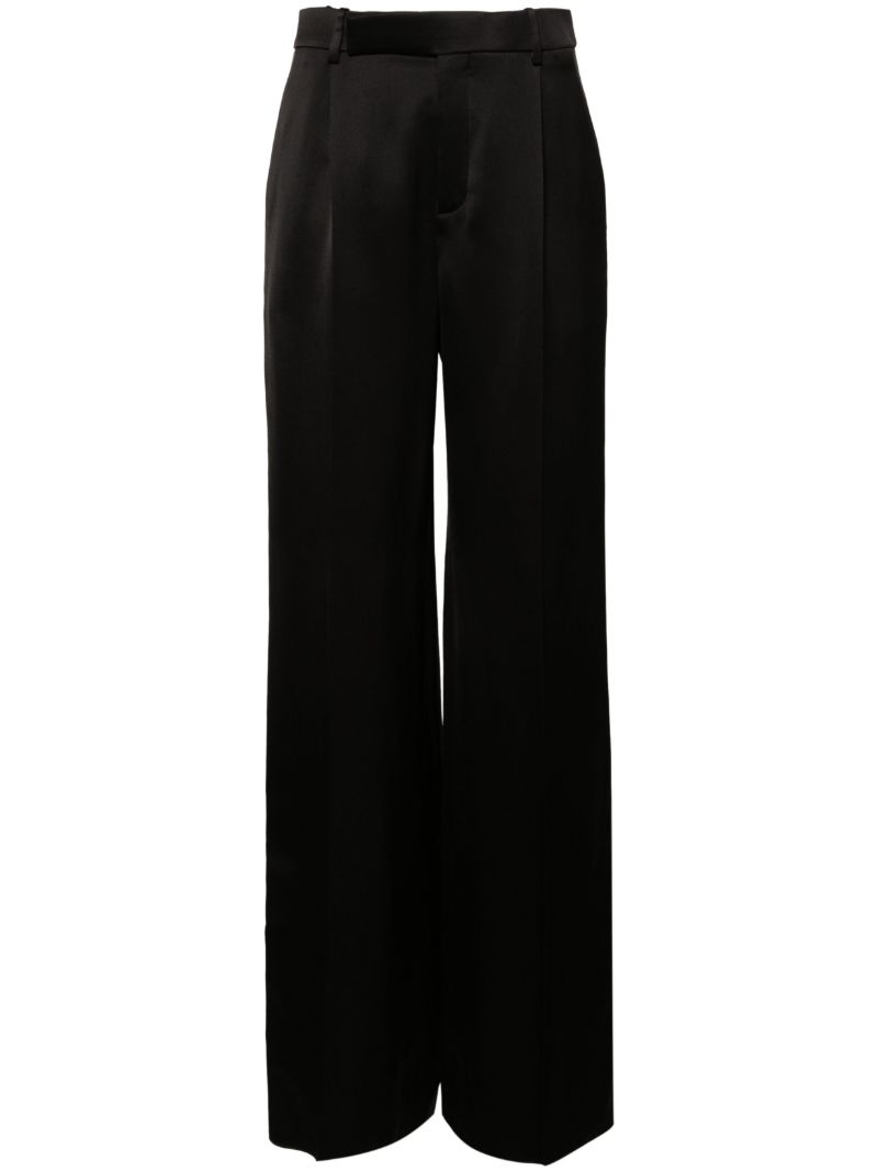 Black Tailored Silk Trousers