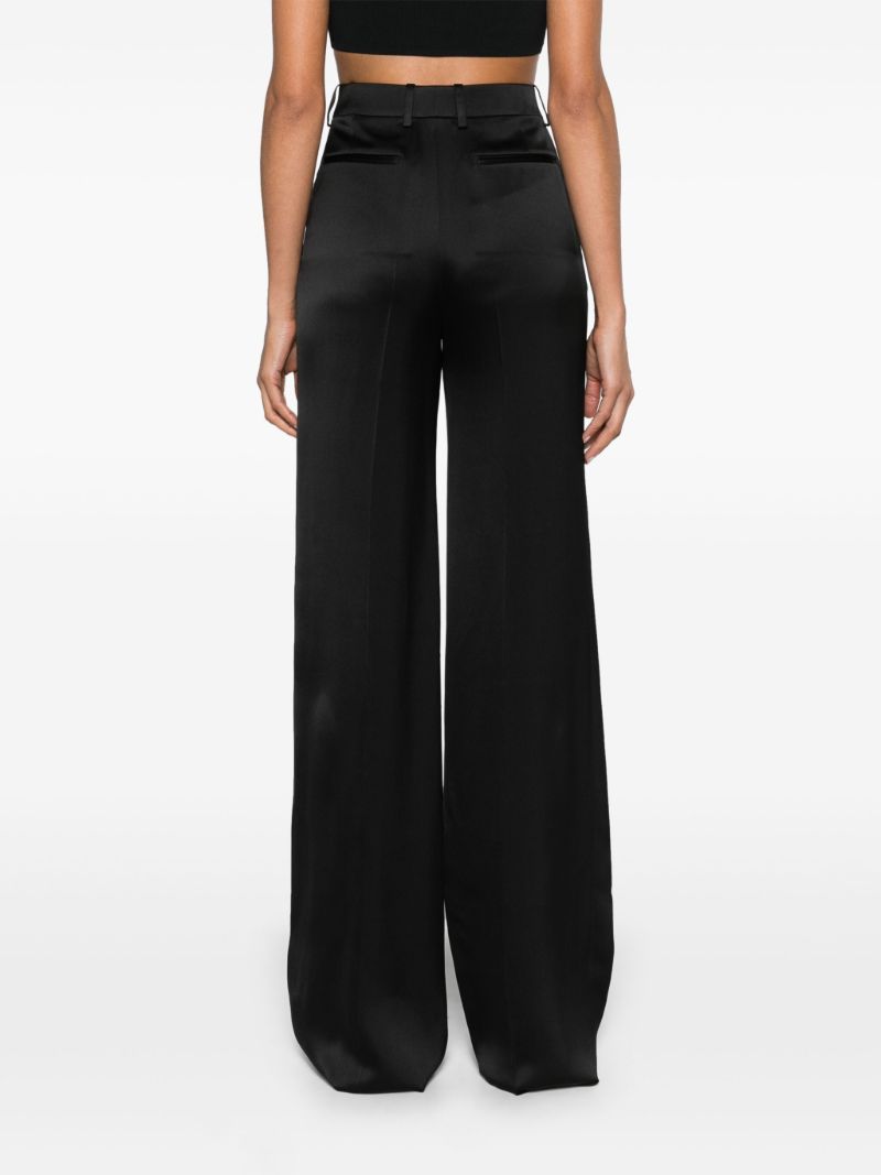 Black Tailored Silk Trousers